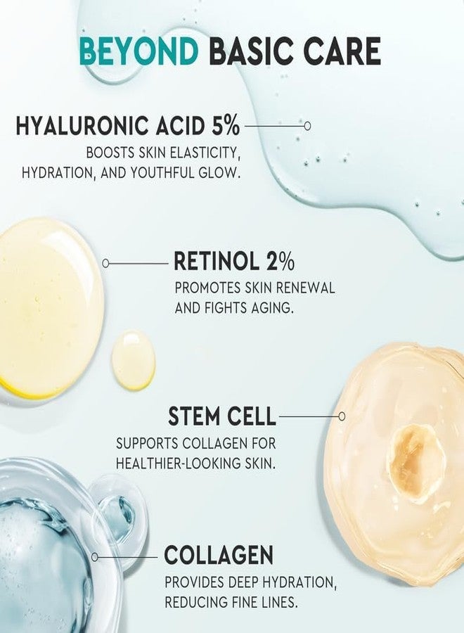Elvira Retinol Anti Aging Face Moisturizer- Collagen Cream With Stem Cell & Hyaluronic Acid, Instant Face Lift Cream for Skin Tightening and Firming, Wrinkle Smoother for Women & Men, 1.85 Fl Oz - Image 4
